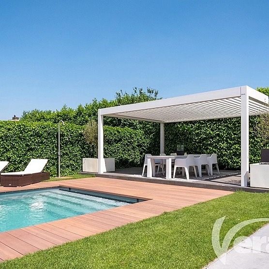 Verano zonweringspecialist terrasoverkapping lamellendak v870 arezzo lamellen overkappingen perfecte lichtinval overkapping met lamellen stevige constructie beste zonwering vrijstaande overkapping