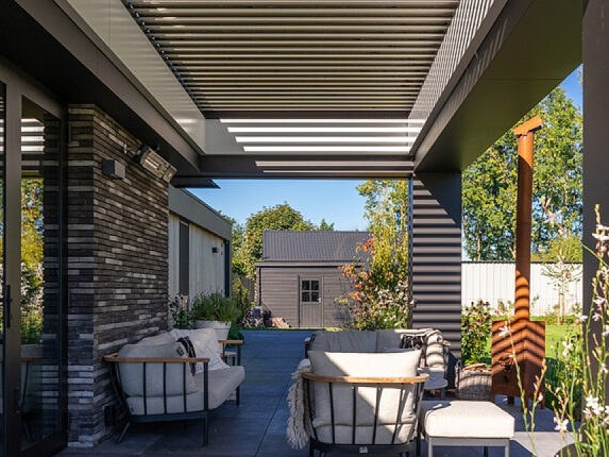 Arezzo lamellendak terrasoverkapping