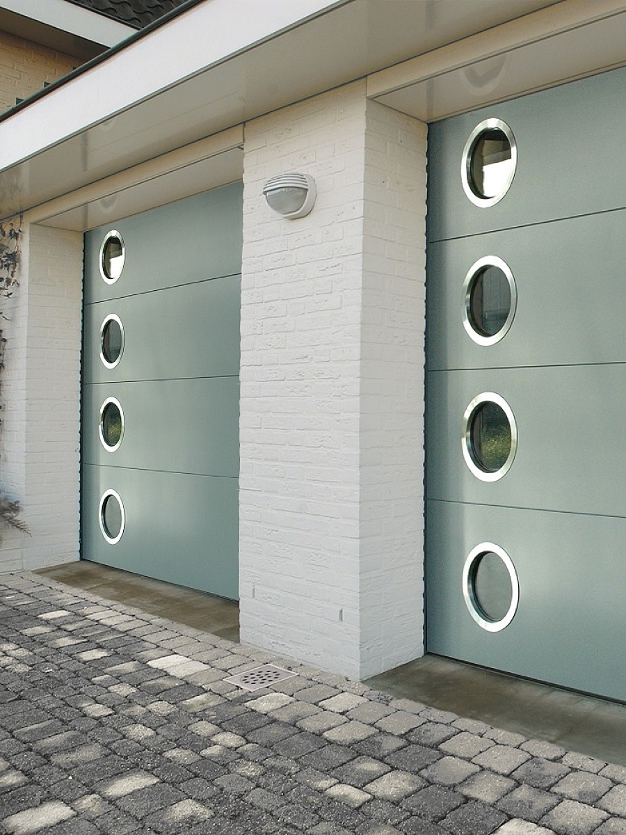 Sectionaalpoorten garagedeur RVS venster